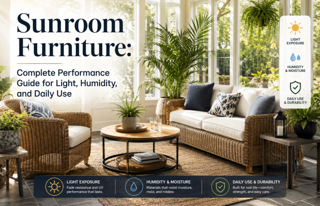 Sunroom Furniture Complete Performance Guide for Light, Humidity, and Daily Use